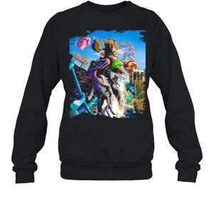 Funny Sloth Riding Dinosaur Velociraptor Raptor Skating Sweatshirt